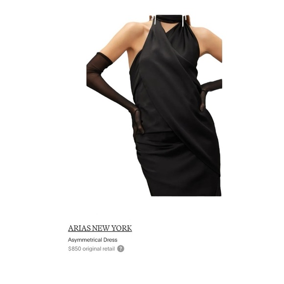 Arias New York Midi Cocktail Dress in Black Satin Size 6 - Picture 3 of 8